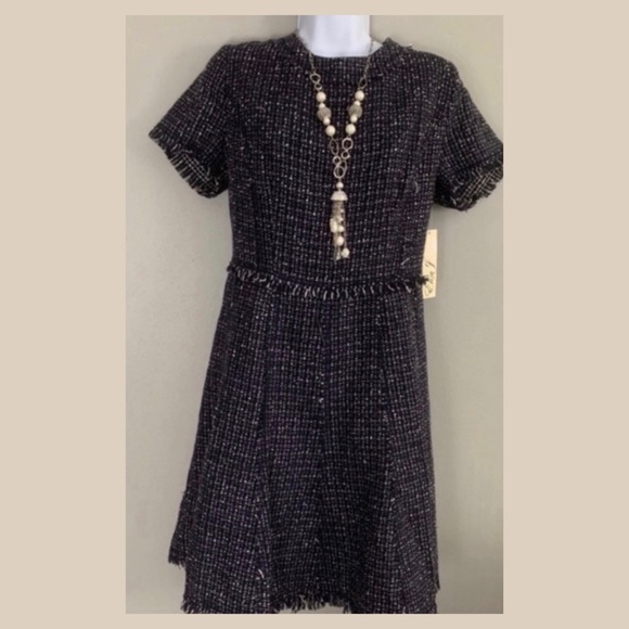 Eliza J Dresses & Skirts - Eliza J Navy Blue White Short Sleeve Dress 14